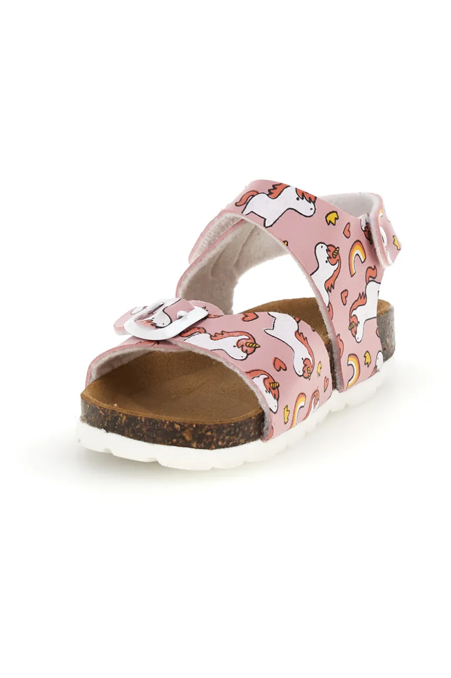 Sandali rosa con stampa unicorni doppia regolazione Pitt kids 47327uni