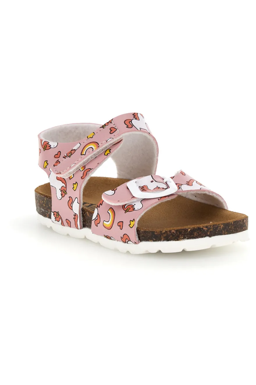 Sandali rosa con stampa unicorni doppia regolazione Pitt kids 47327uni
