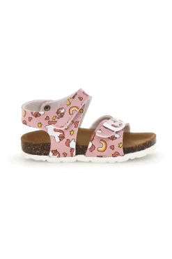 Sandali rosa con stampa unicorni doppia regolazione Pitt kids 47327uni
