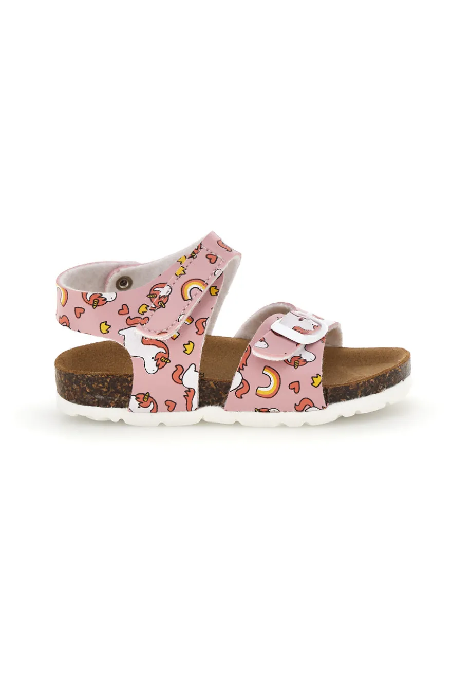 Sandali rosa con stampa unicorni doppia regolazione Pitt kids 47327uni