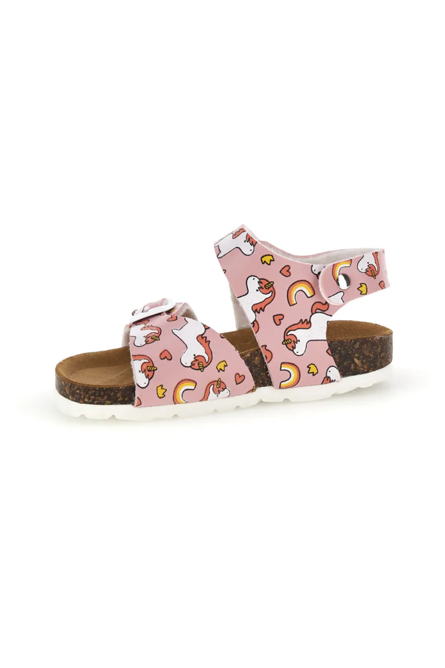 Sandali rosa con stampa unicorni doppia regolazione Pitt kids 47327uni