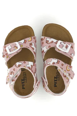 Sandali rosa con stampa unicorni doppia regolazione Pitt kids 47327uni