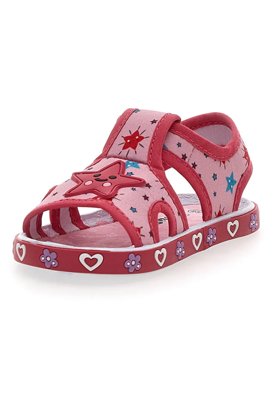 Sandali rosa con stelle marine e cuori Pitt kids PK2871A