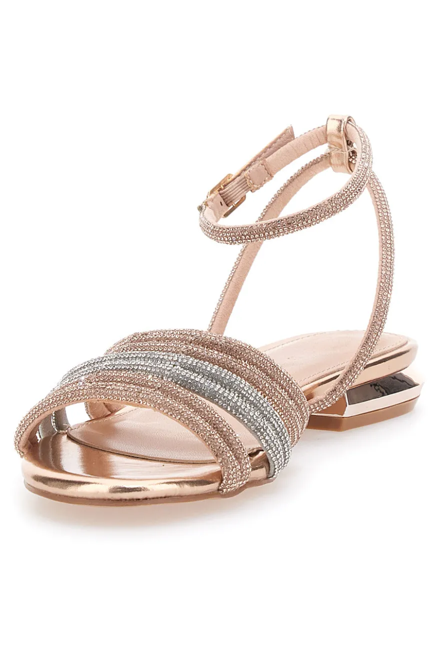 Sandali Rosa Con Strass e Cinturino alla Caviglia MON DIEU 680
