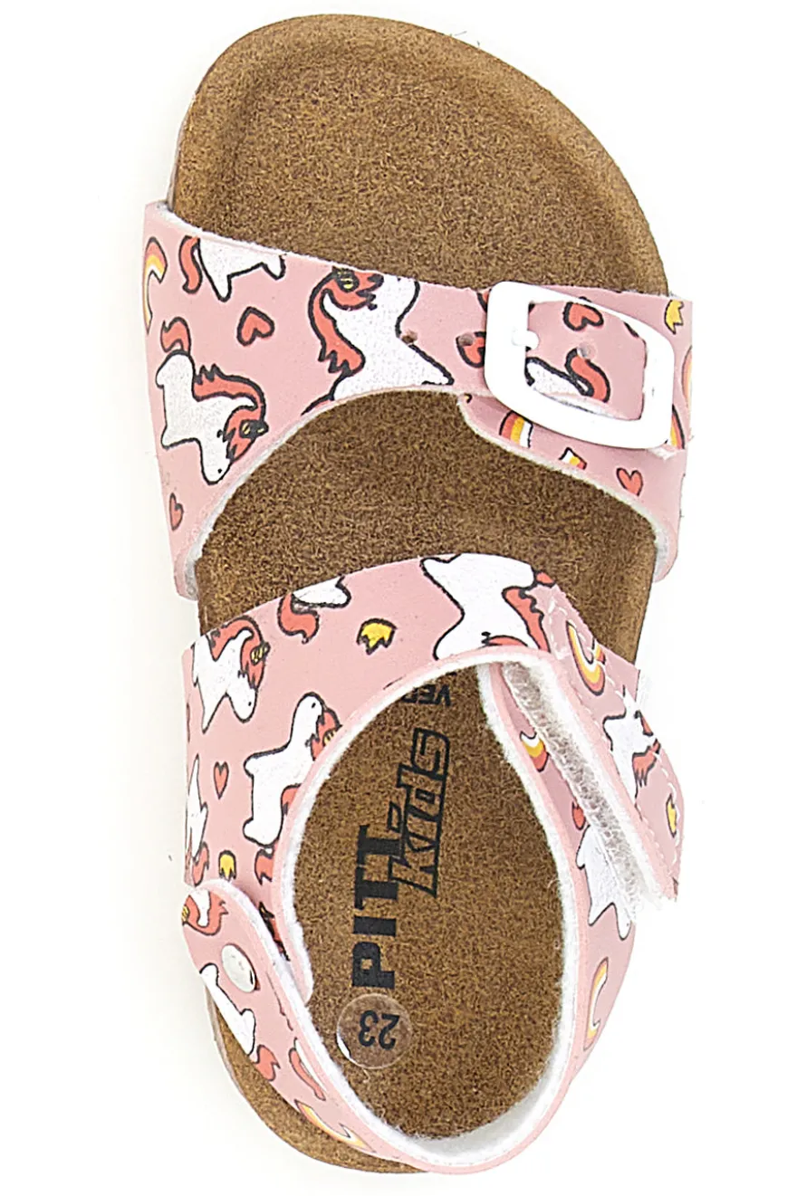 Sandali rosa con unicorni plantare comfort PITT KIDS 47327UNI