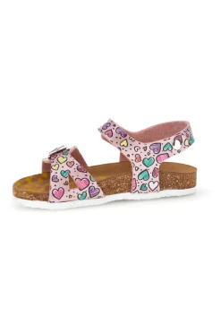 Sandali rosa fantasia cuoricini con fibbie Pittarello bio 257A084SR