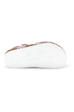 Sandali rosa fantasia cuoricini con fibbie Pittarello bio 257A084SR