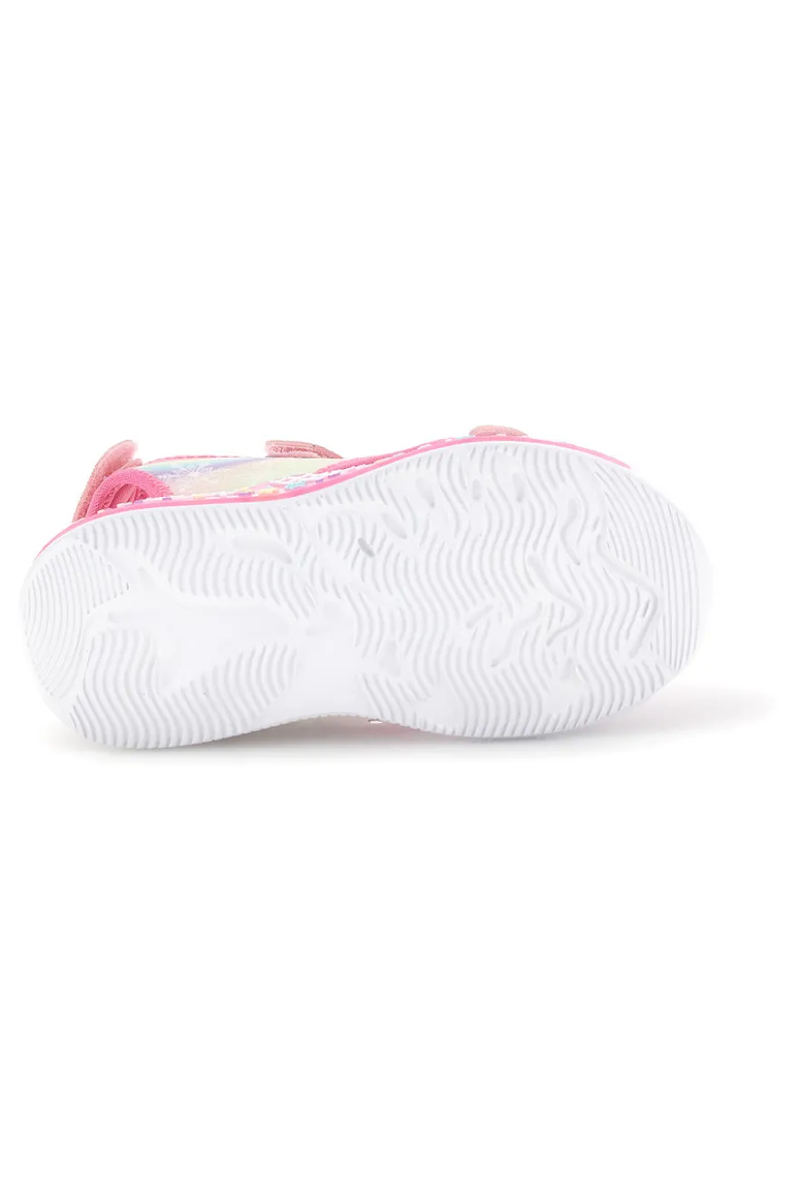 Sandali rosa luci strappi dettagli iridescenti Pitt kids 11507