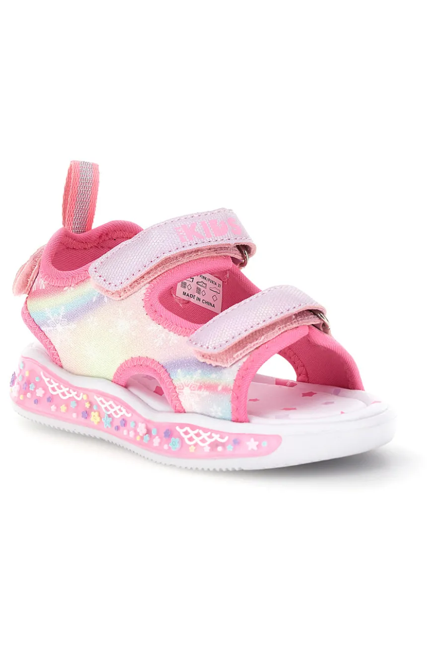 Sandali rosa luci strappi dettagli iridescenti Pitt kids 11507