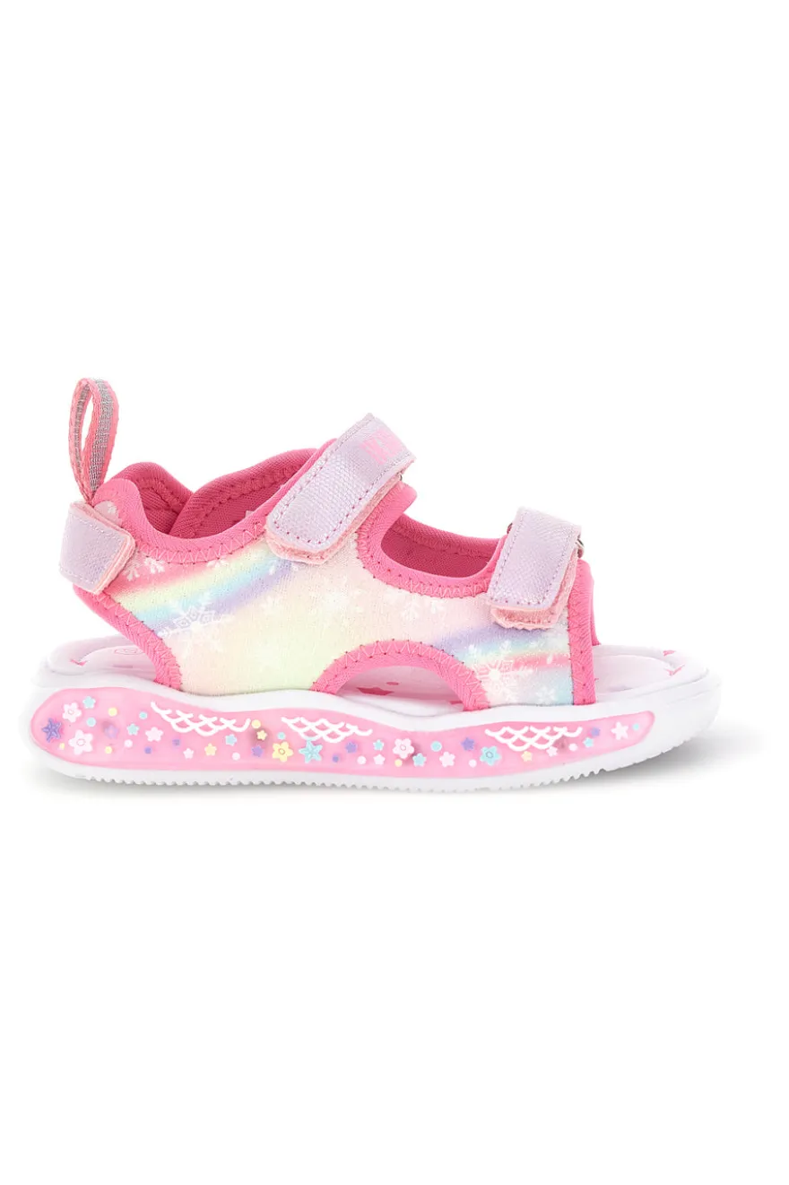 Sandali rosa luci strappi dettagli iridescenti Pitt kids 11507