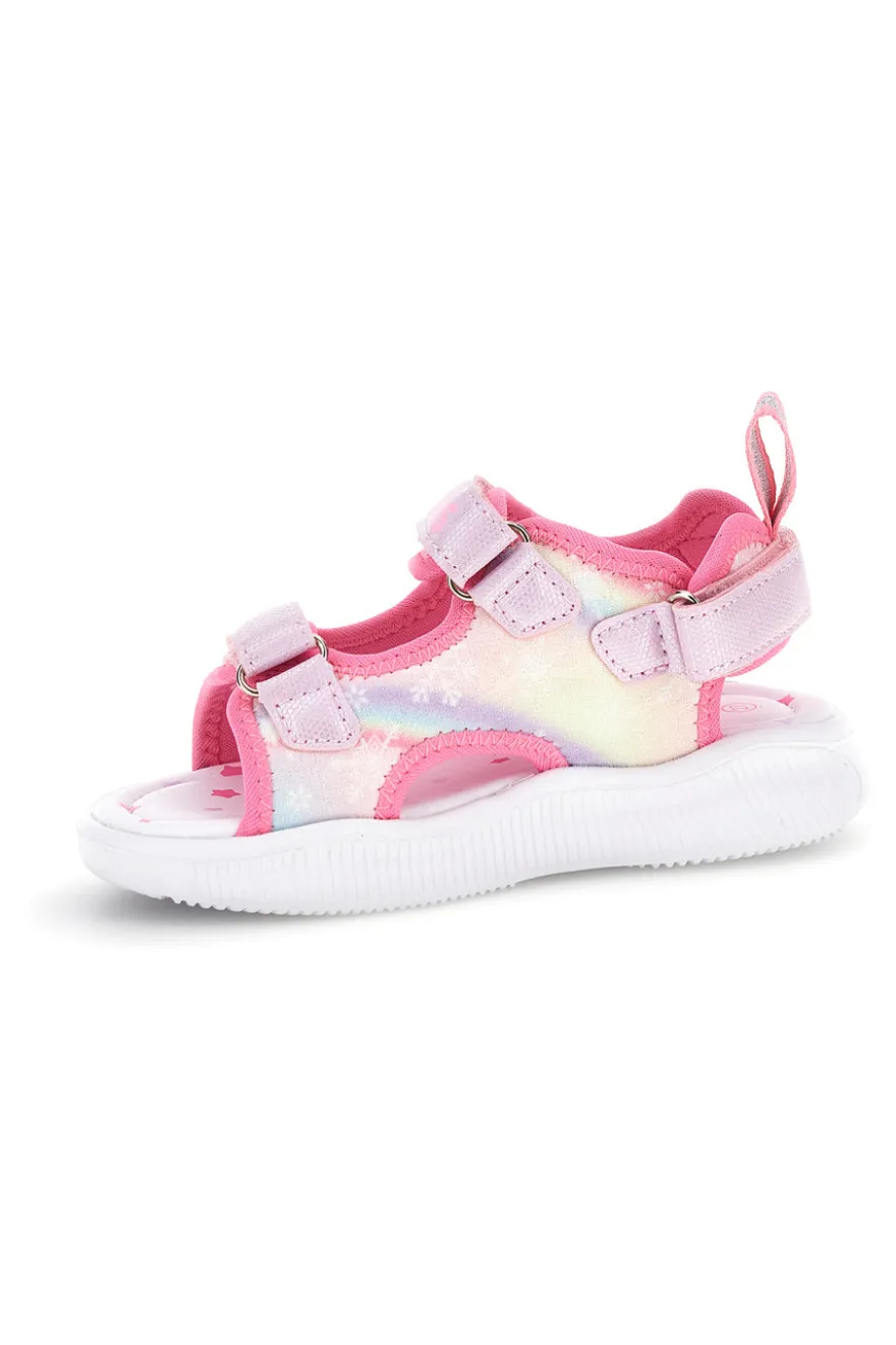 Sandali rosa luci strappi dettagli iridescenti Pitt kids 11507