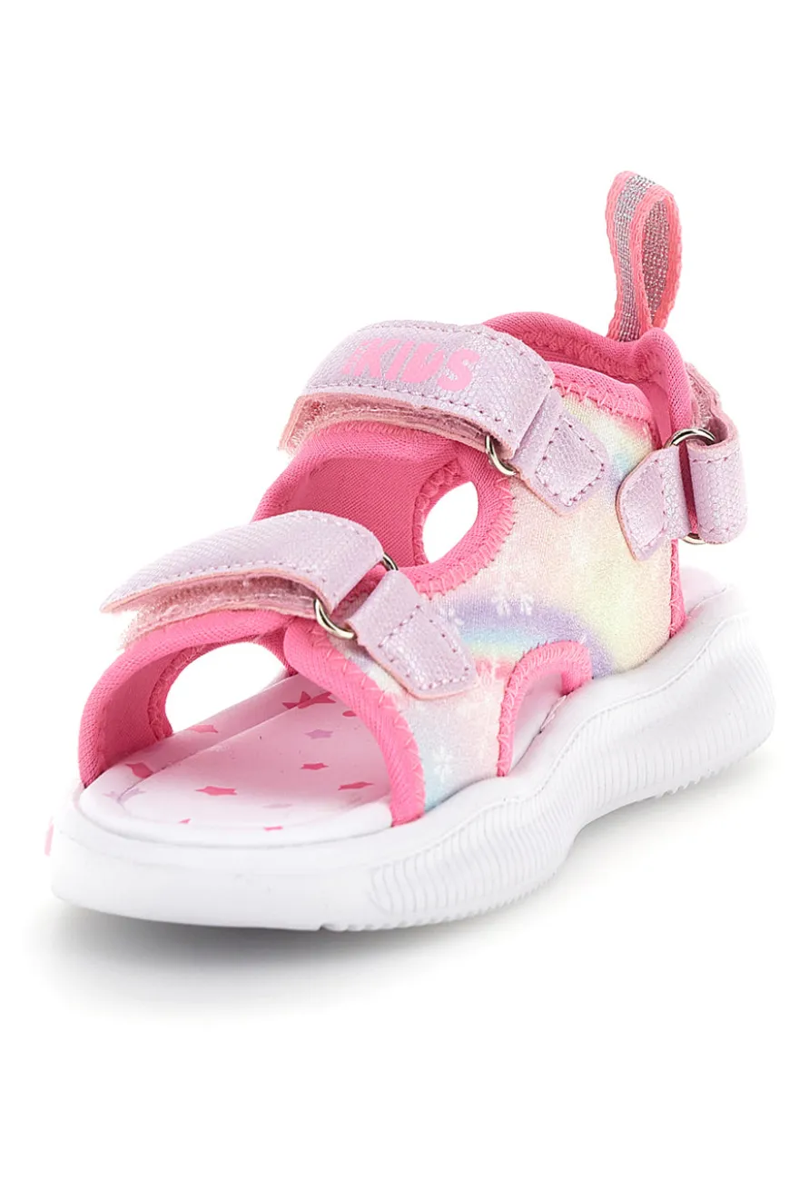 Sandali rosa luci strappi dettagli iridescenti Pitt kids 11507