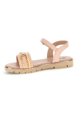 Sandali rosa morsetto oro cinturino regolabile Pitt kids 392636S