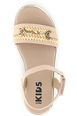 Sandali rosa morsetto oro cinturino regolabile Pitt kids 392636S