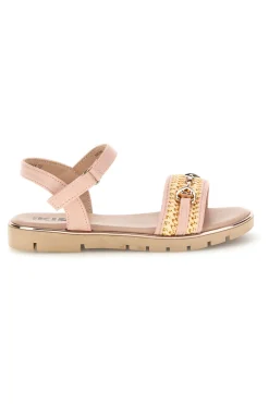 Sandali rosa morsetto oro cinturino regolabile Pitt kids 392636S