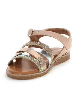 Sandali rosa oro fibbia regolabile Pitt kids 392633S