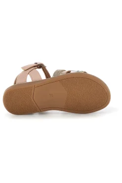 Sandali rosa oro fibbia regolabile Pitt kids 392633S