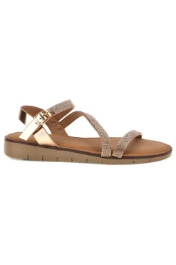 Sandali rose gold con fasce intrecciate Cafè cost RH23