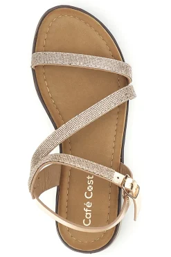 Sandali rose gold con fasce intrecciate Cafè cost RH23