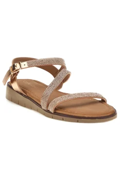 Sandali rose gold con fasce intrecciate Cafè cost RH23