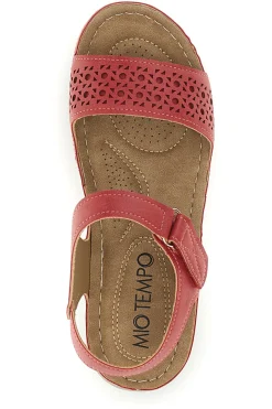 Sandali rossi con zeppa e strappo Mio tempo Q29919