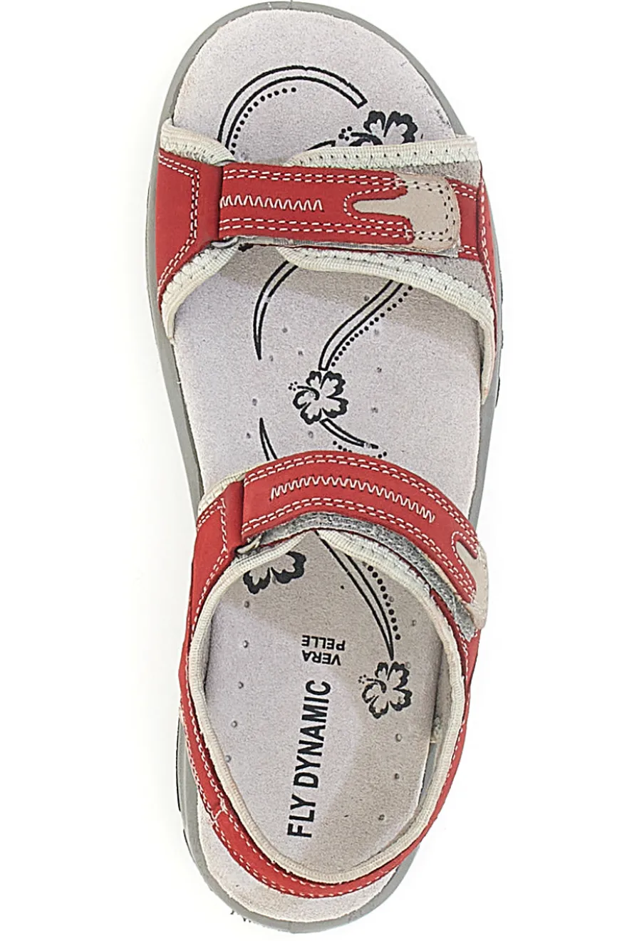 Sandali rossi sportivi con chiusura a strappo FLY DINAMIC FD50D