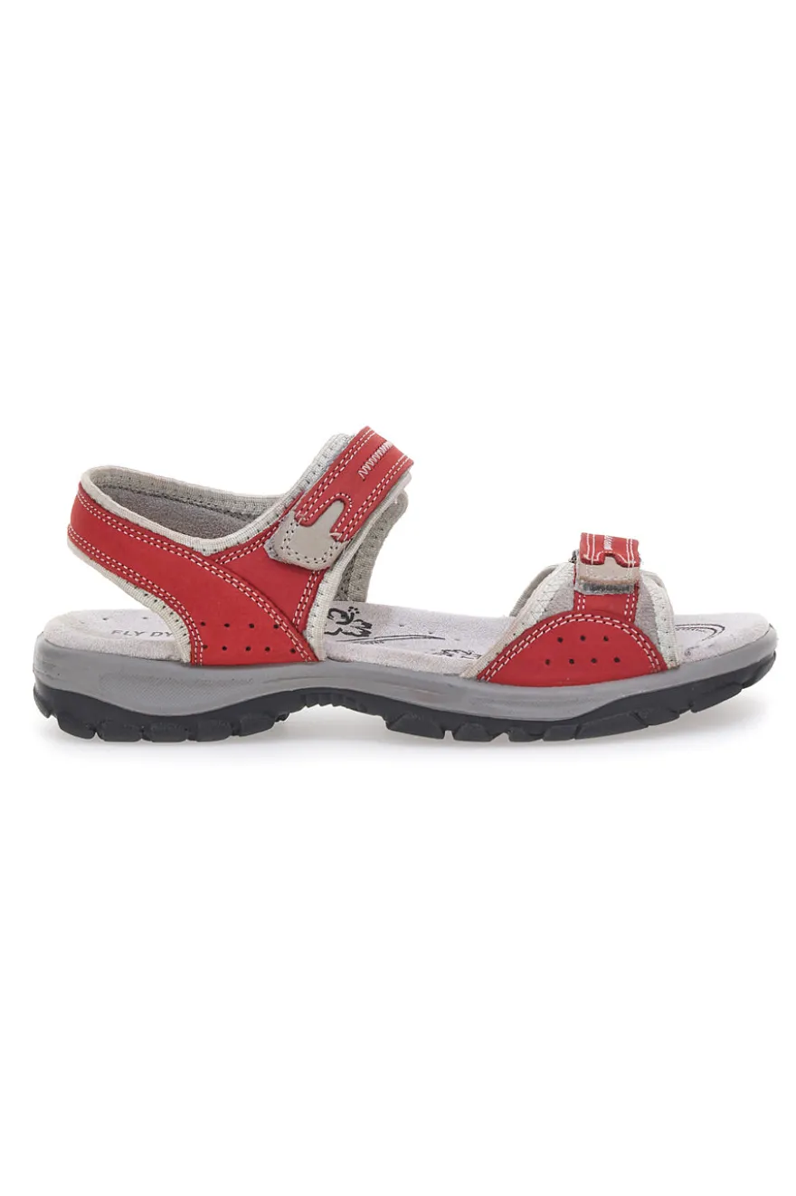 Sandali rossi sportivi con chiusura a strappo FLY DINAMIC FD50D