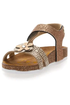 Sandali sabbia con doppia fascia glitter Pittarello Bio 257A712SR
