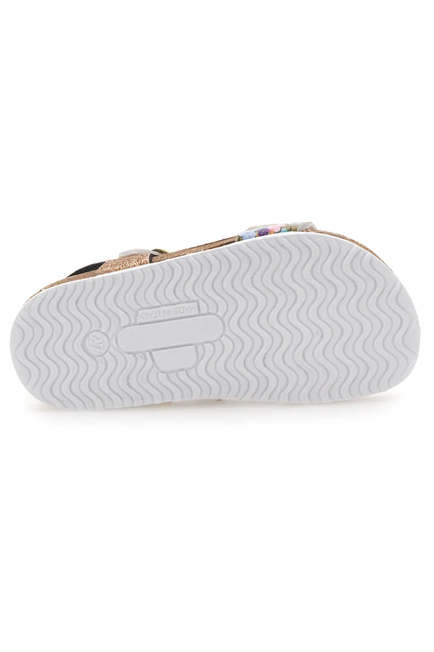 Sandali sabbia con fiore glitter Pittarello Bio 257A007SR