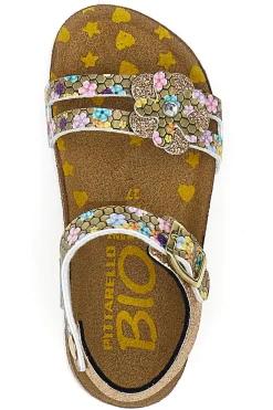 Sandali sabbia con fiore glitter Pittarello Bio 257A007SR