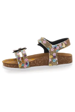 Sandali sabbia con fiore glitter Pittarello Bio 257A007SR