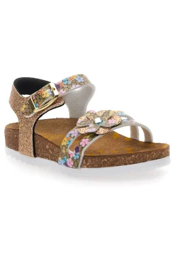 Sandali sabbia con fiore glitter Pittarello Bio 257A007SR