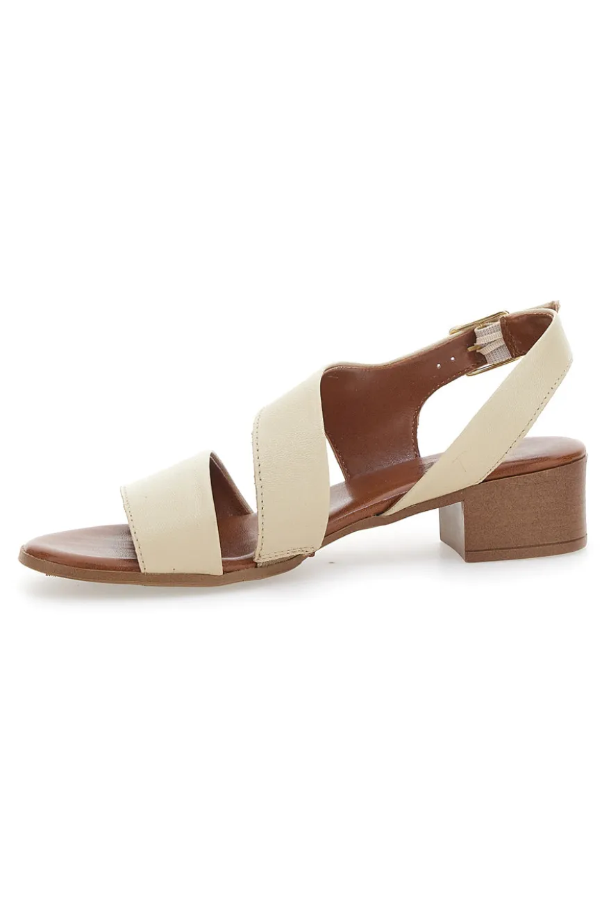 Sandali Sand In Vera Pelle Con Tacco 4 Cm Pittarello Look 243080