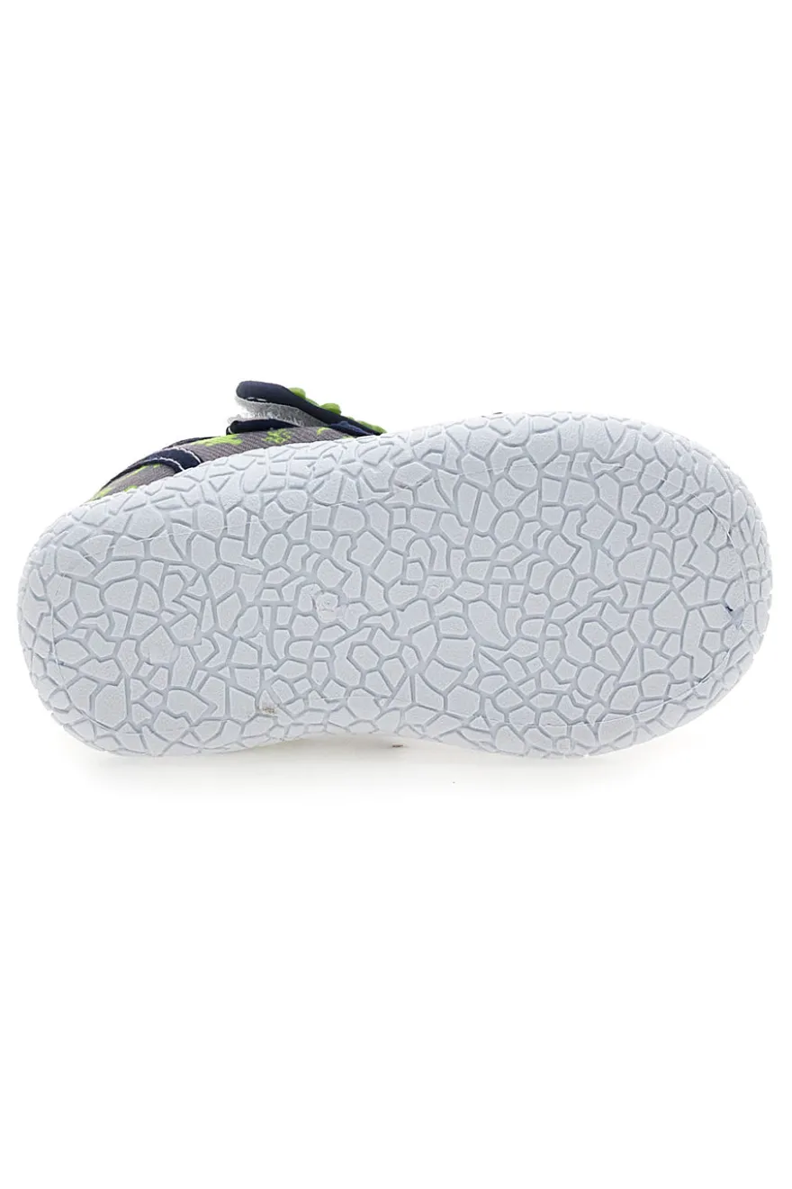 Sandali semiaperti blu fantasia dinosauri primi passi Pitt kids PK2492G