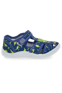 Sandali Semiaperti blu fantasia dinosauri primi passi Pitt kids PK2492F