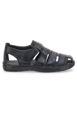 Sandali Semiaperti Neri Con Plantare In Vera Pelle Marmaduke 3336