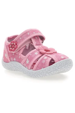 Sandali semiaperti rosa fantasia floreale primi passi Pitt kids PK2876C