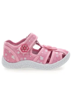 Sandali semiaperti rosa fantasia floreale primi passi Pitt kids PK2876C