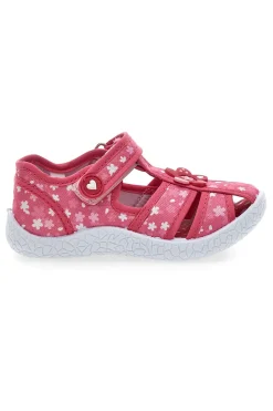 Sandali semiaperti rosa fantasia floreale primi passi Pitt kids PK2877A