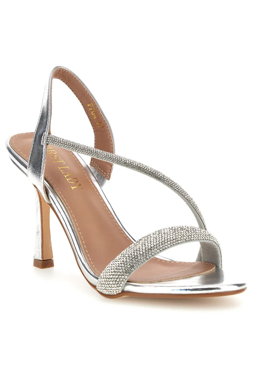 Sandali silver con strass tacco alto First Lady P704