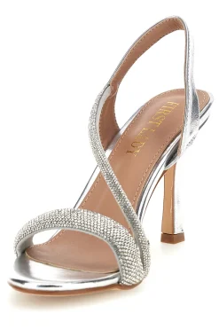 Sandali silver con strass tacco alto First Lady P704