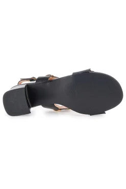 Sandali Sling-Back Neri Con Tacco The First 22162