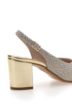 Sandali Slingback Platino con Tomaia Effetto Ricamo PITTARELLO GLAM 5991