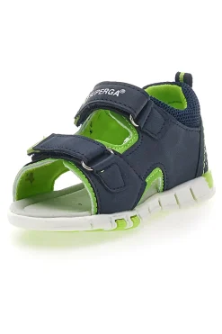 Sandali sportivi blu e verdi con velcro Superga S83U507