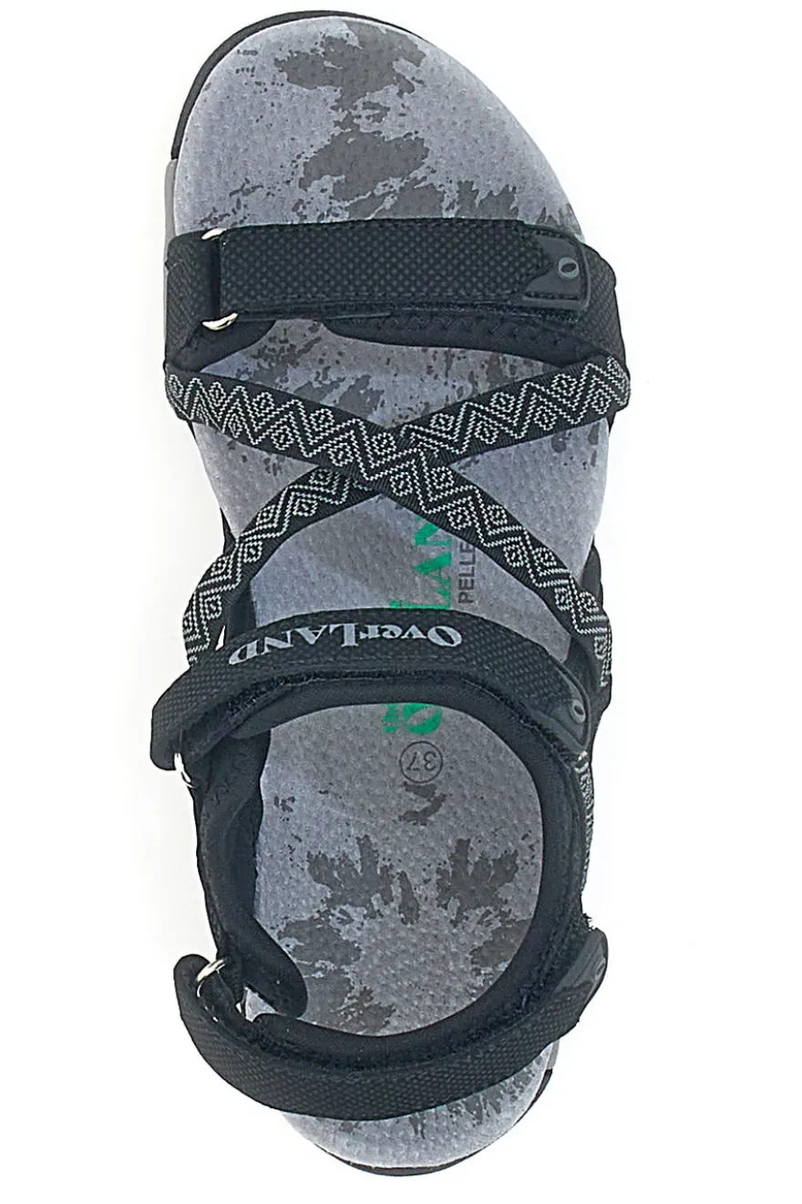 Sandali Sportivi con Velcro Neri Overland 22326