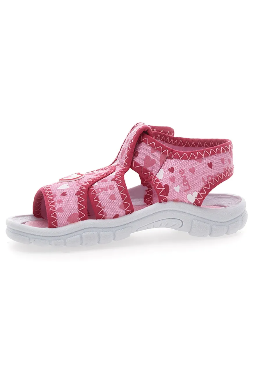 Sandali sportivi fucsia con cuori PITT KIDS 2242775