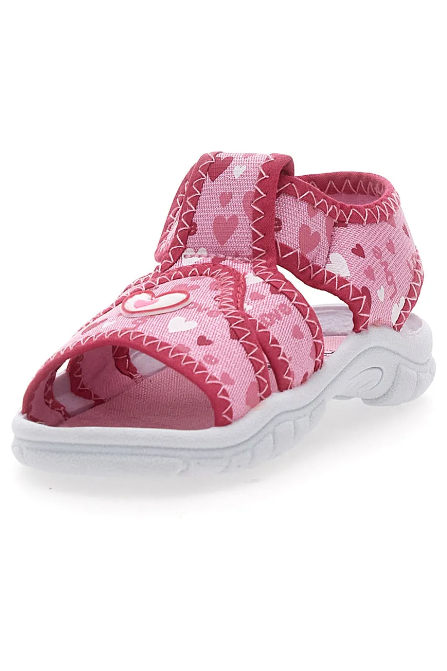 Sandali sportivi fucsia con cuori PITT KIDS 2242775