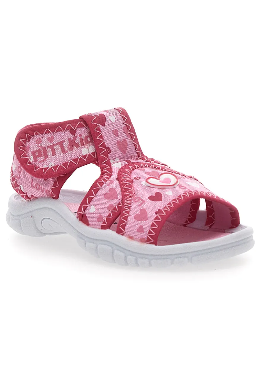 Sandali sportivi fucsia con cuori PITT KIDS 2242775
