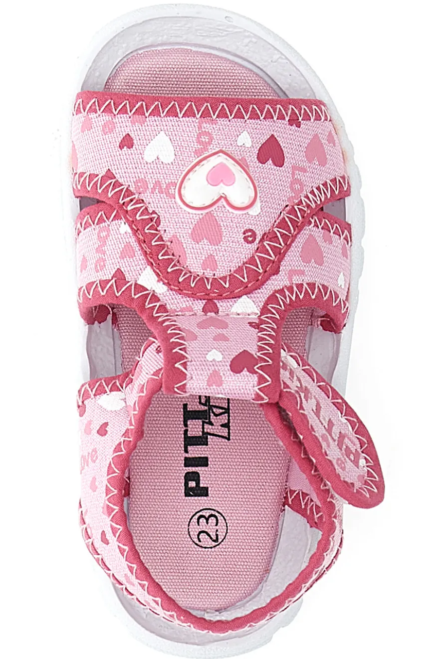 Sandali sportivi fucsia con cuori PITT KIDS 2242775