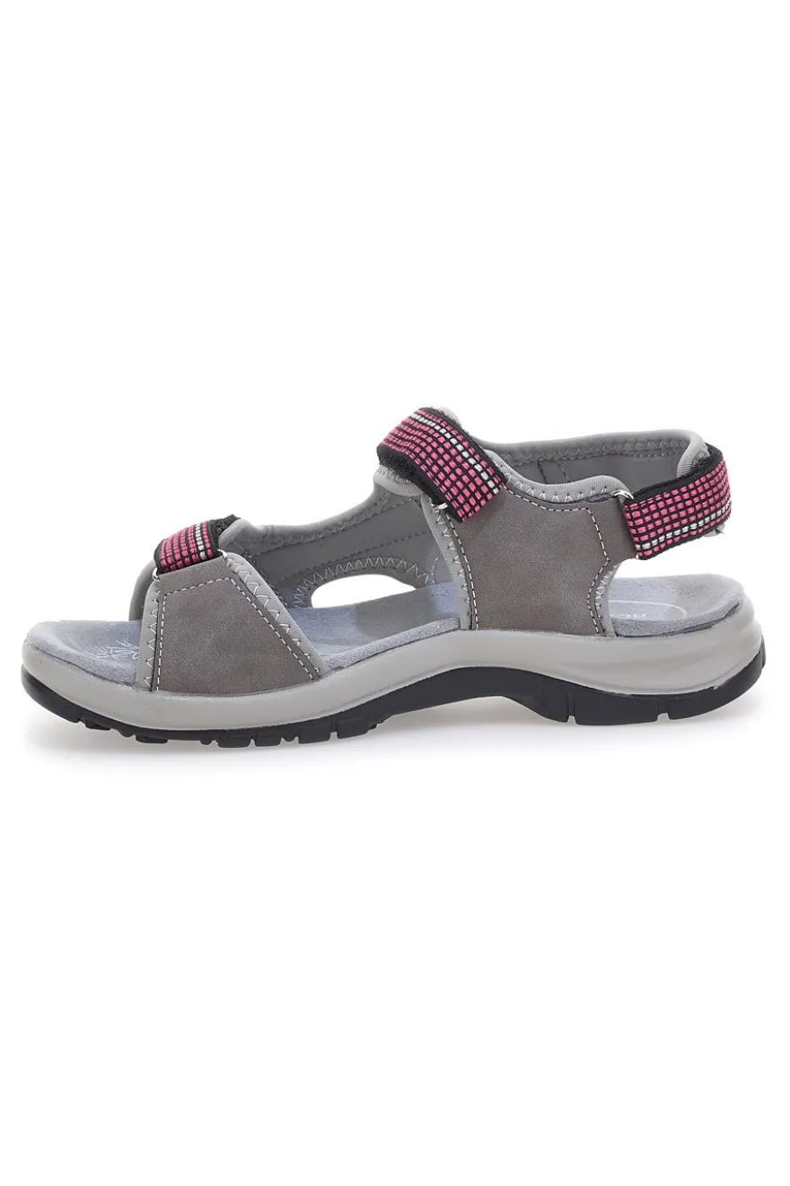 Sandali sportivi grigi e fucsia con chiusura a strappo TIGLIO 51358